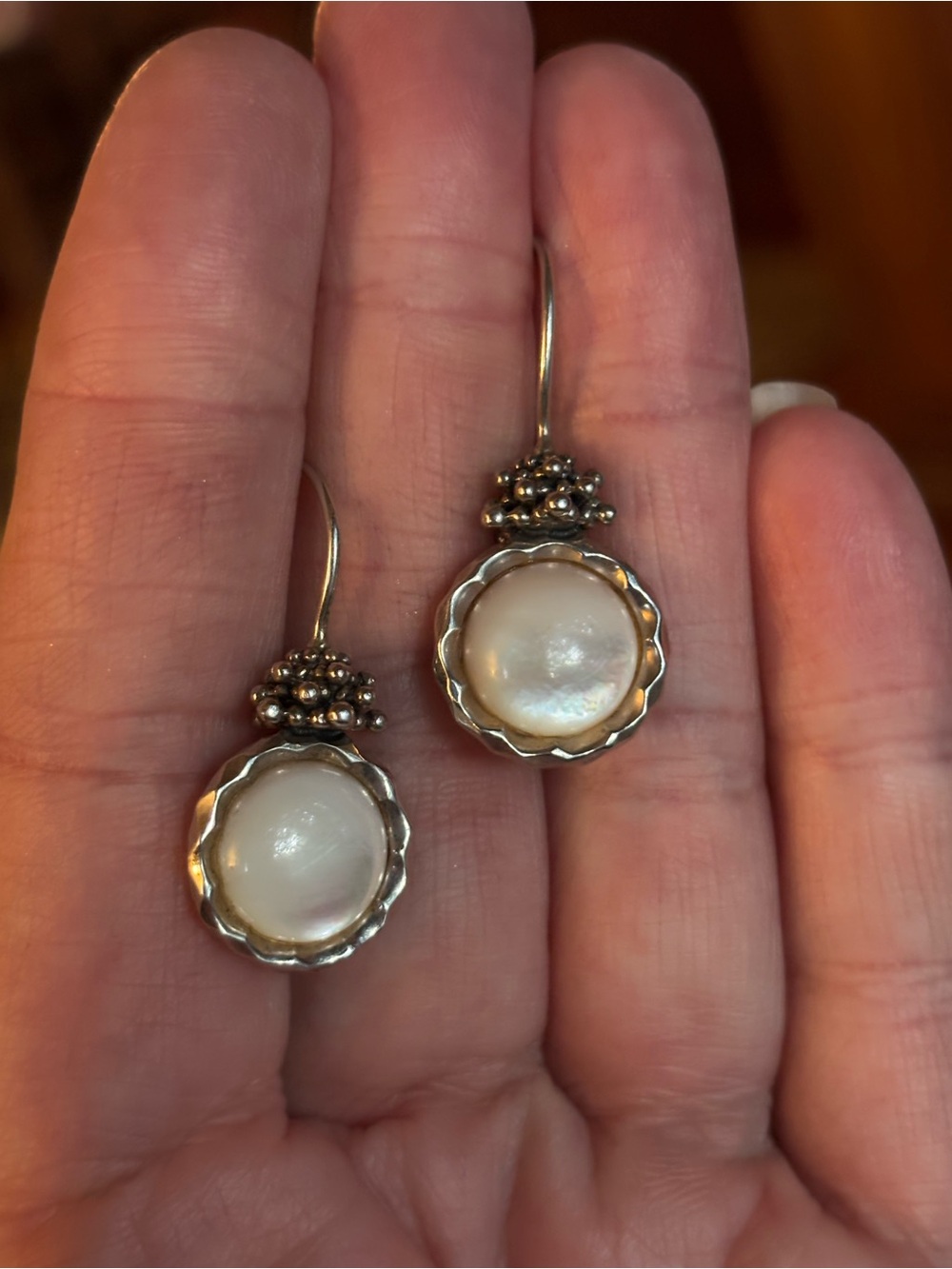 Michael Dawkins Sterling Silver Mother of Pearl Earrings